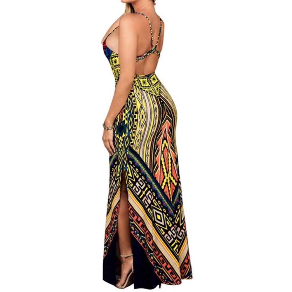 Open back Maxi bodycon Stretchy Dress Size XL